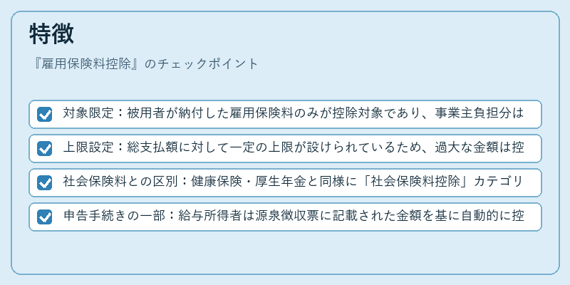 特徴(雇用保険料控除)の図解