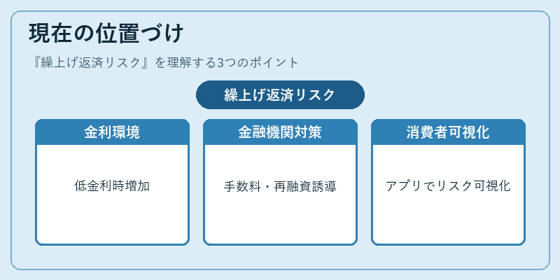 現在の位置づけ（繰上げ返済リスク）の図解