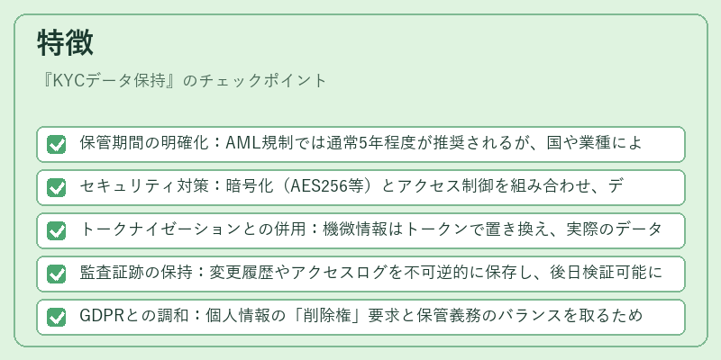特徴（KYCデータ保持）の図解