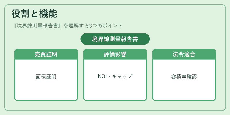 役割と機能(境界線測量報告書)の図解