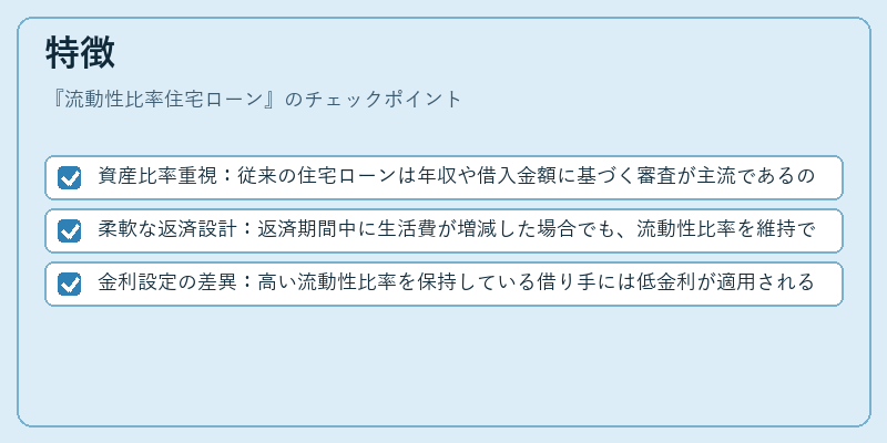 特徴（流動性比率住宅ローン）の図解