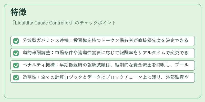 特徴(Liquidity Gauge Controller)の図解