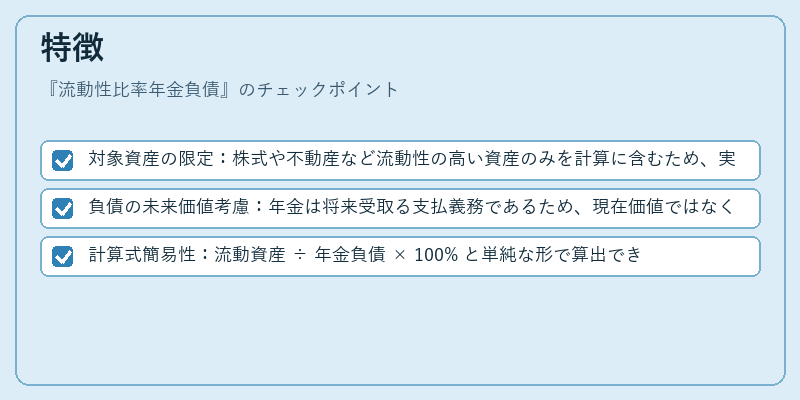 特徴（流動性比率年金負債）の図解