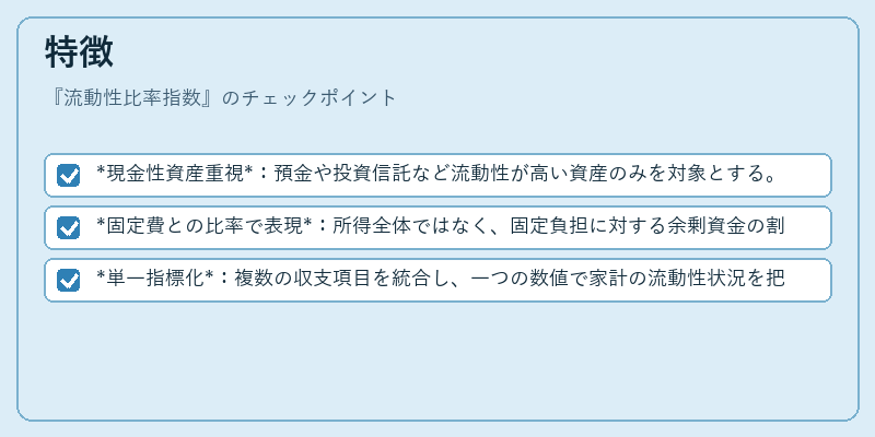 特徴(流動性比率指数)の図解