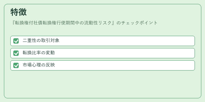 特徴（転換権付社債転換権行使期間中の流動性リスク）の図解
