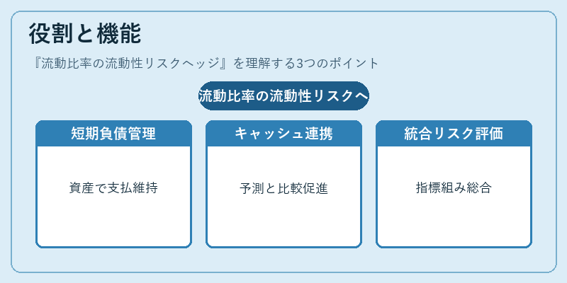 役割と機能（流動比率の流動性リスクヘッジ）の図解