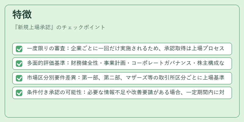 特徴(新規上場承認)の図解