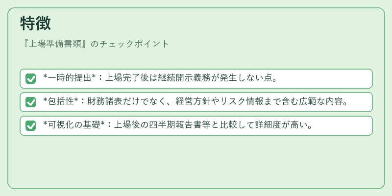 特徴（上場準備書類）の図解