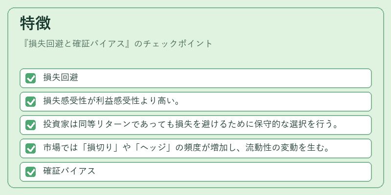 特徴(損失回避と確証バイアス)の図解
