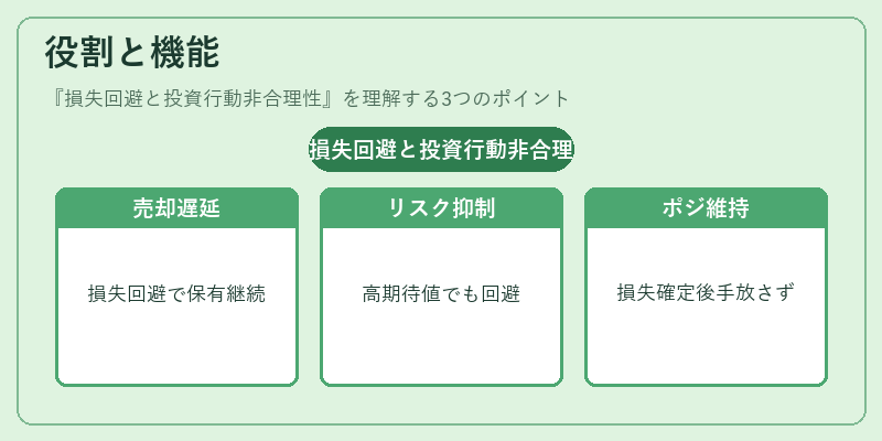 役割と機能（損失回避と投資行動非合理性）の図解