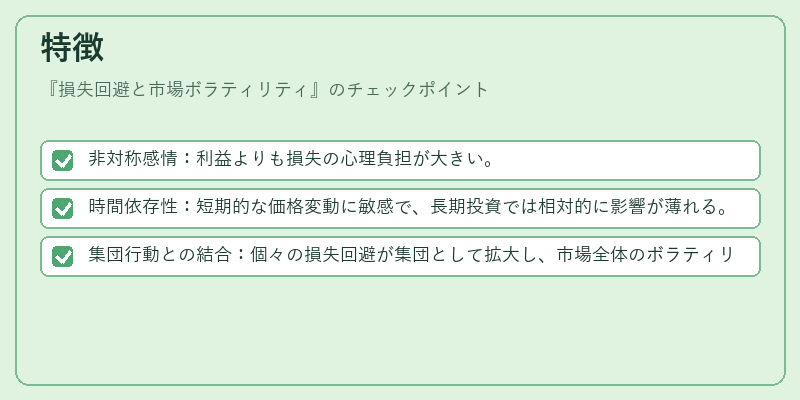 特徴（損失回避と市場ボラティリティ）の図解