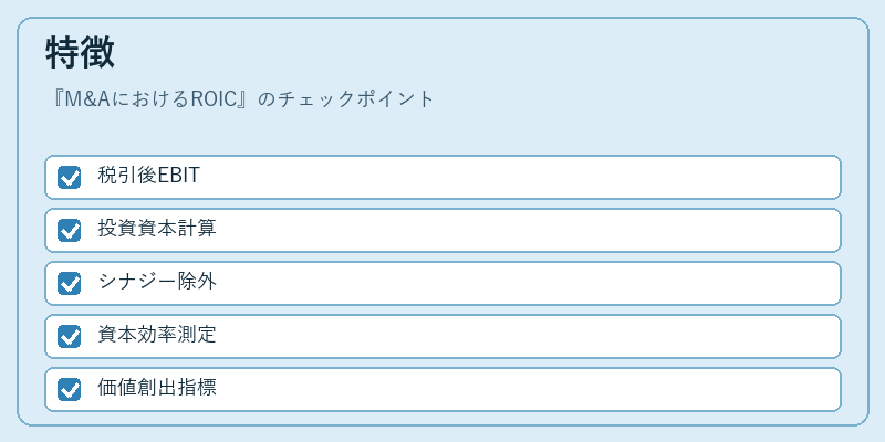 特徴（M&AにおけるROIC）の図解