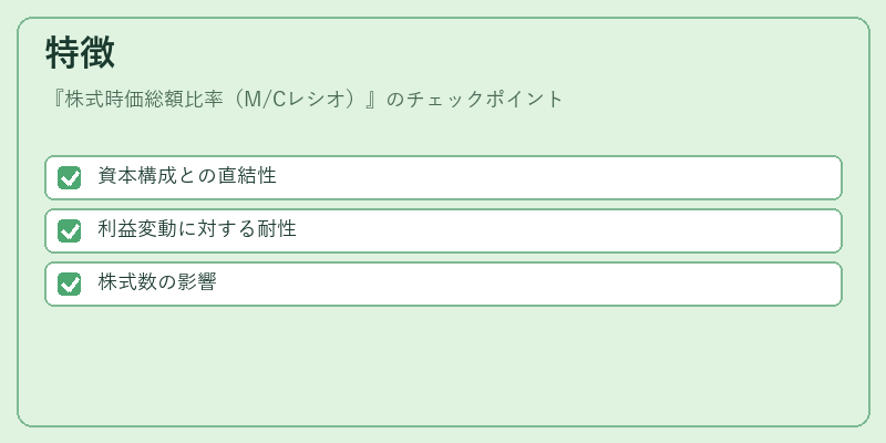 特徴(株式時価総額比率(M/Cレシオ))の図解