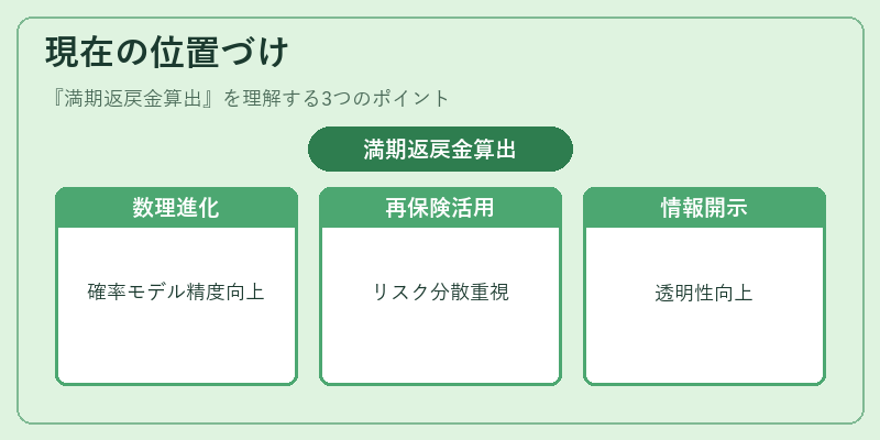 現在の位置づけ（満期返戻金算出）の図解