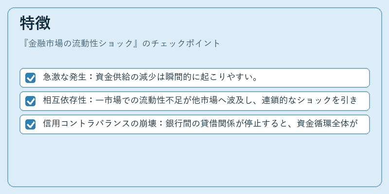 特徴（金融市場の流動性ショック）の図解