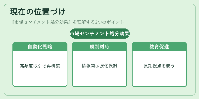 現在の位置づけ（市場センチメント処分効果）の図解