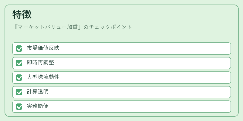 特徴（マーケットバリュー加重）の図解