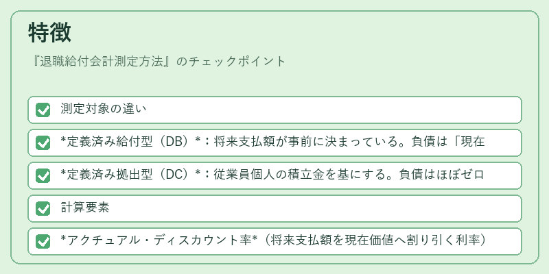 特徴(退職給付会計測定方法)の図解