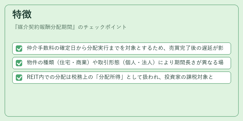 特徴（媒介契約報酬分配期間）の図解