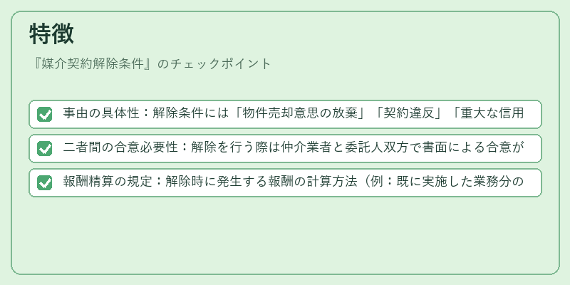 特徴（媒介契約解除条件）の図解