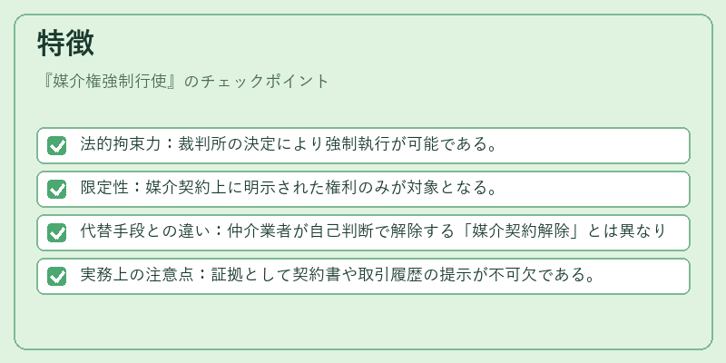 特徴（媒介権強制行使）の図解
