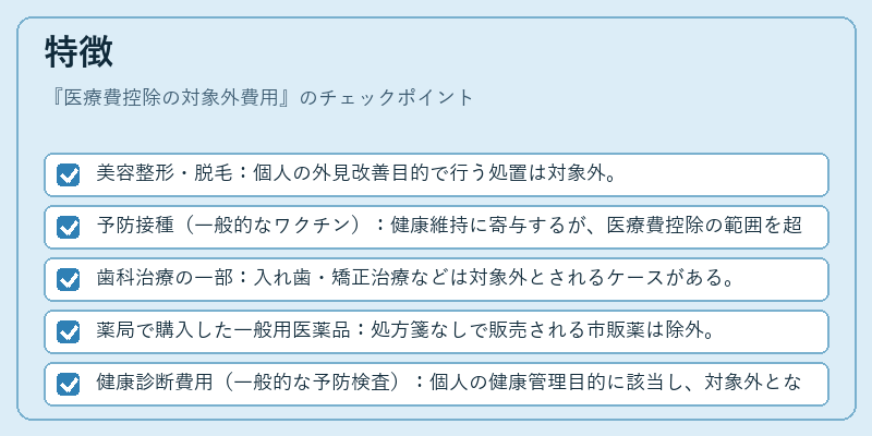 特徴(医療費控除の対象外費用)の図解