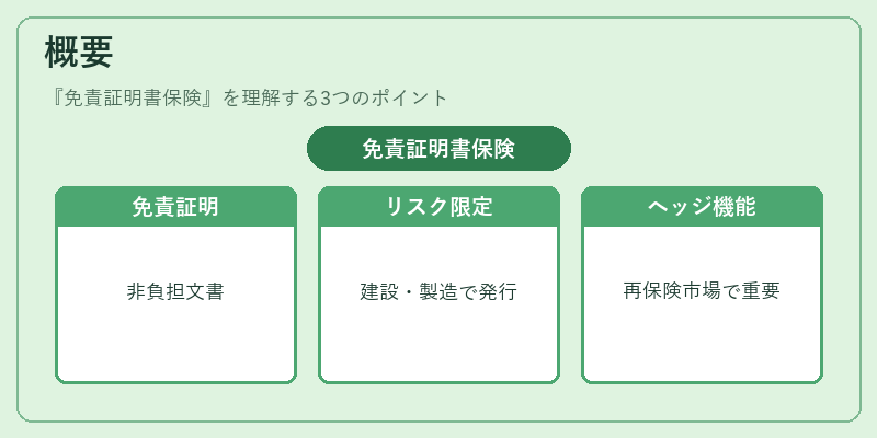 概要（免責証明書保険）の図解