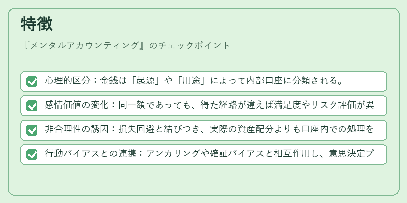 特徴（メンタルアカウンティング）の図解