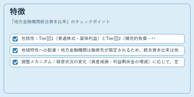 特徴（地方金融機関統合資本比率）の図解