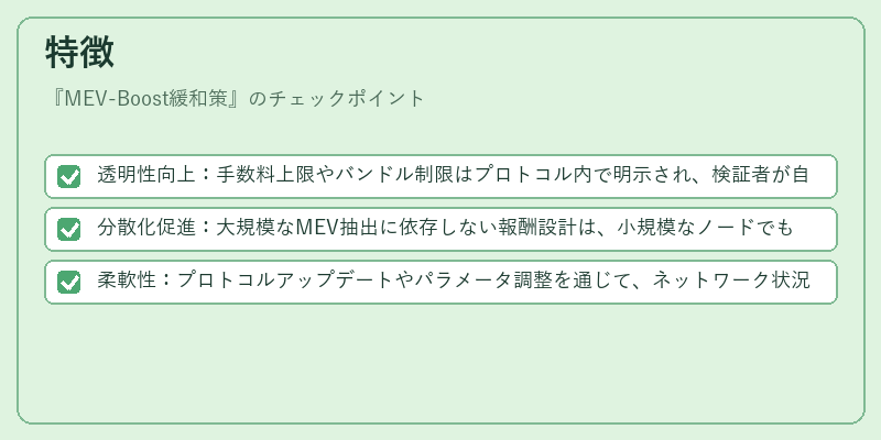 特徴(MEV-Boost緩和策)の図解