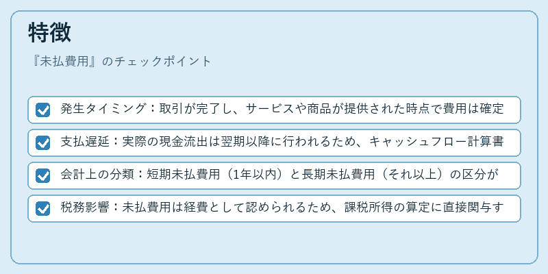 特徴（未払費用）の図解