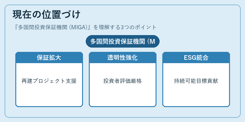現在の位置づけ（多国間投資保証機関 (MIGA)）の図解