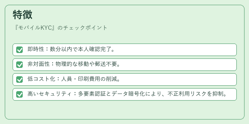 特徴（モバイルKYC）の図解