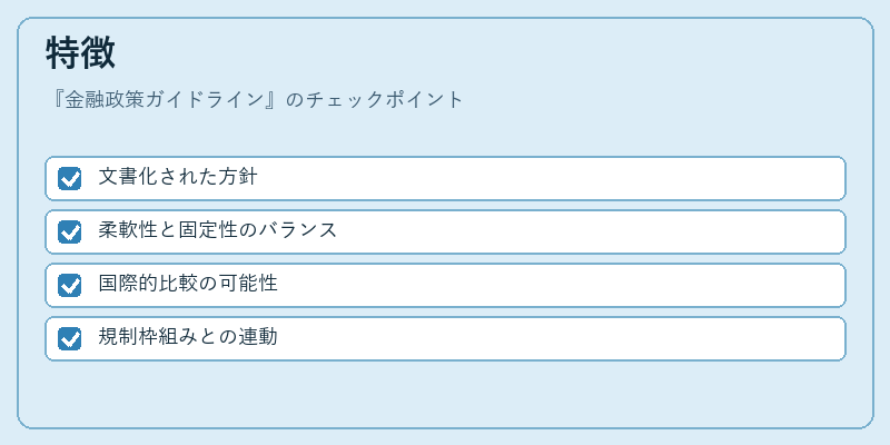 特徴（金融政策ガイドライン）の図解