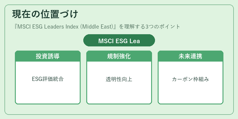 現在の位置づけ(MSCI ESG Leaders Index (Middle East))の図解
