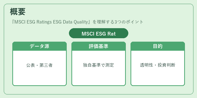 概要（MSCI ESG Ratings ESG Data Quality）の図解