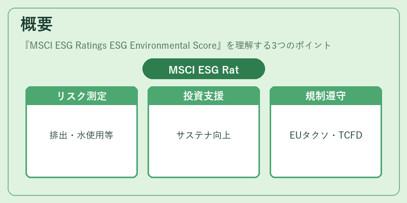 概要（MSCI ESG Ratings ESG Environmental Score）の図解