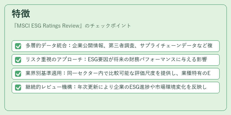 特徴(MSCI ESG Ratings Review)の図解