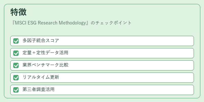 特徴（MSCI ESG Research Methodology）の図解