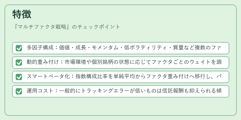 特徴（マルチファクタ戦略）の図解