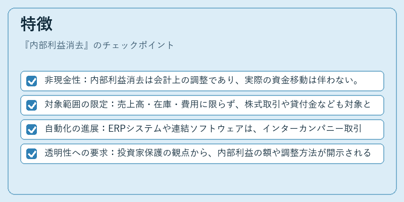 特徴（内部利益消去）の図解