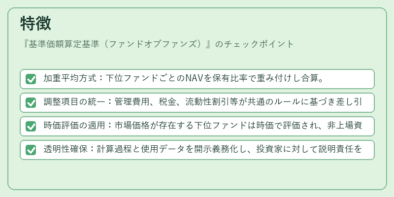特徴（基準価額算定基準（ファンドオブファンズ））の図解
