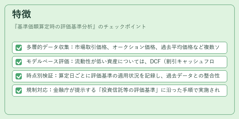 特徴(基準価額算定時の評価基準分析)の図解