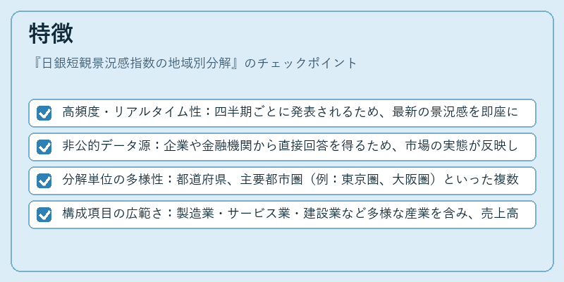特徴（日銀短観景況感指数の地域別分解）の図解