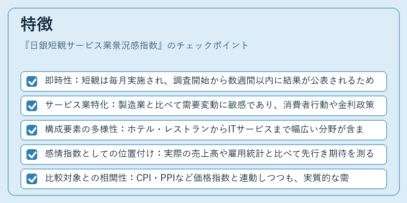 特徴（日銀短観サービス業景況感指数）の図解