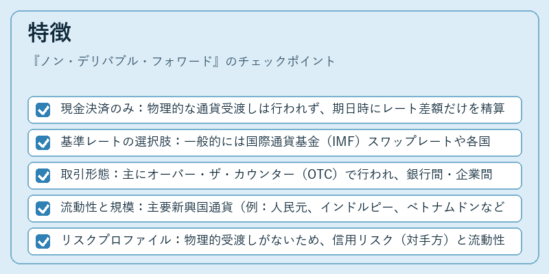 特徴（ノン・デリバブル・フォワード）の図解