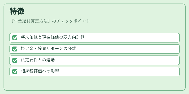 特徴（年金給付算定方法）の図解