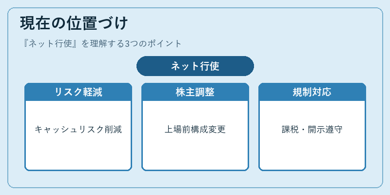 現在の位置づけ（ネット行使）の図解