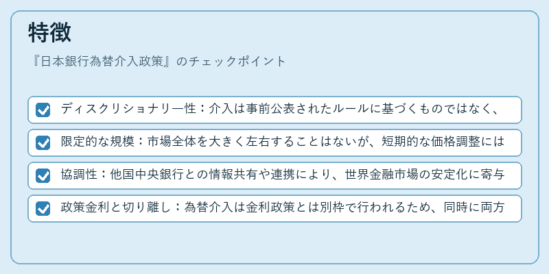 特徴(日本銀行為替介入政策)の図解