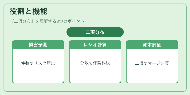 役割と機能（二項分布）の図解
